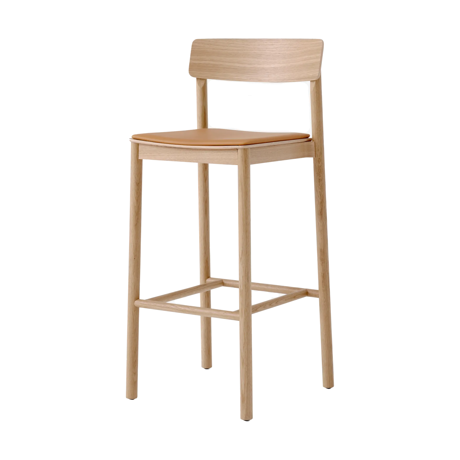 Betty TK17 Bar Chair barstol 75 cm, Noble konjaksfärgat läder-lackad ek &Tradition