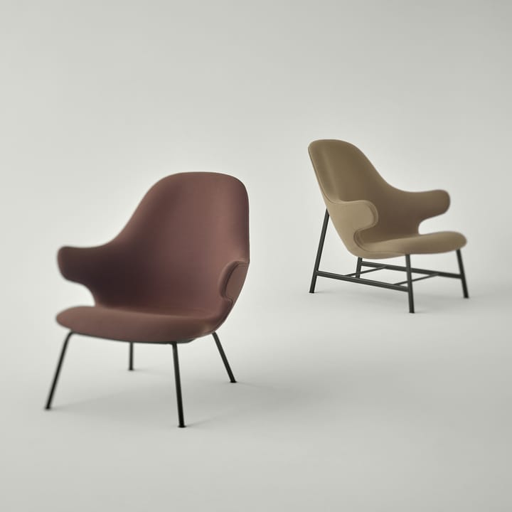 Catch JH14 loungefåtölj, tyg ria 281 black, svartlackat stålunderrede &Tradition