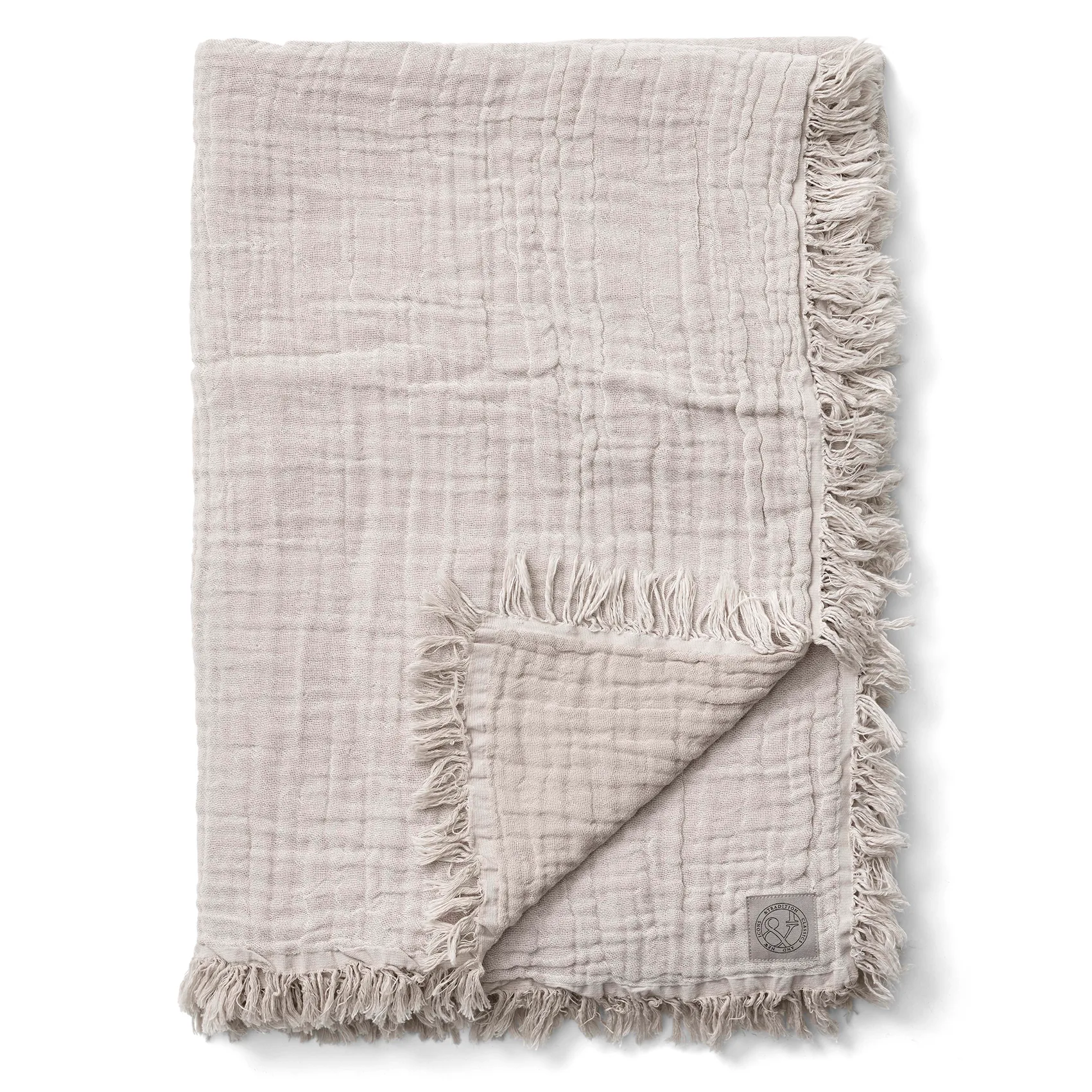 Collect bomullspläd SC33 260x260 cm, Cloud & Milk (beige-vit) &Tradition