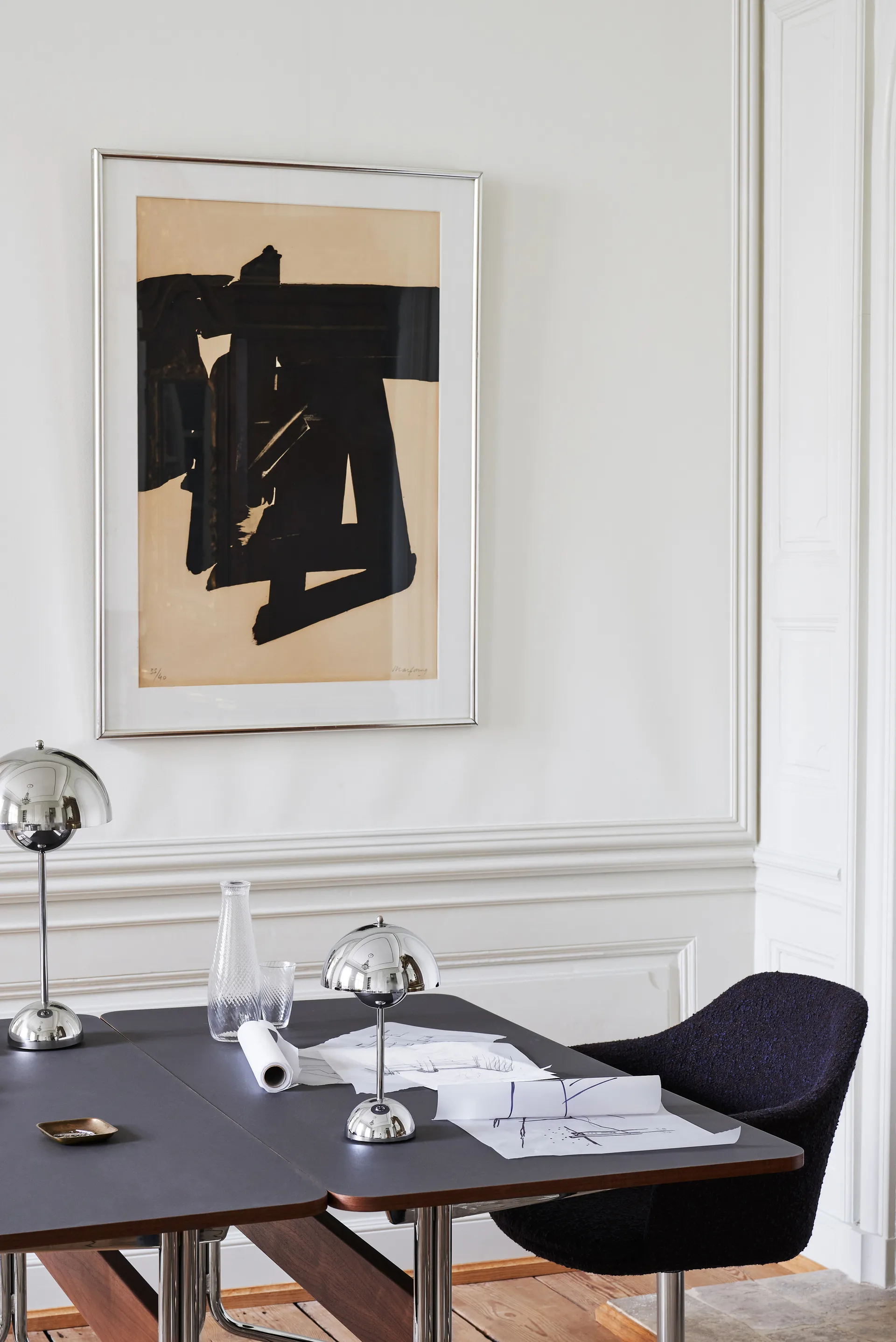 Flowerpot portabel bordslampa VP9, Chrome &Tradition