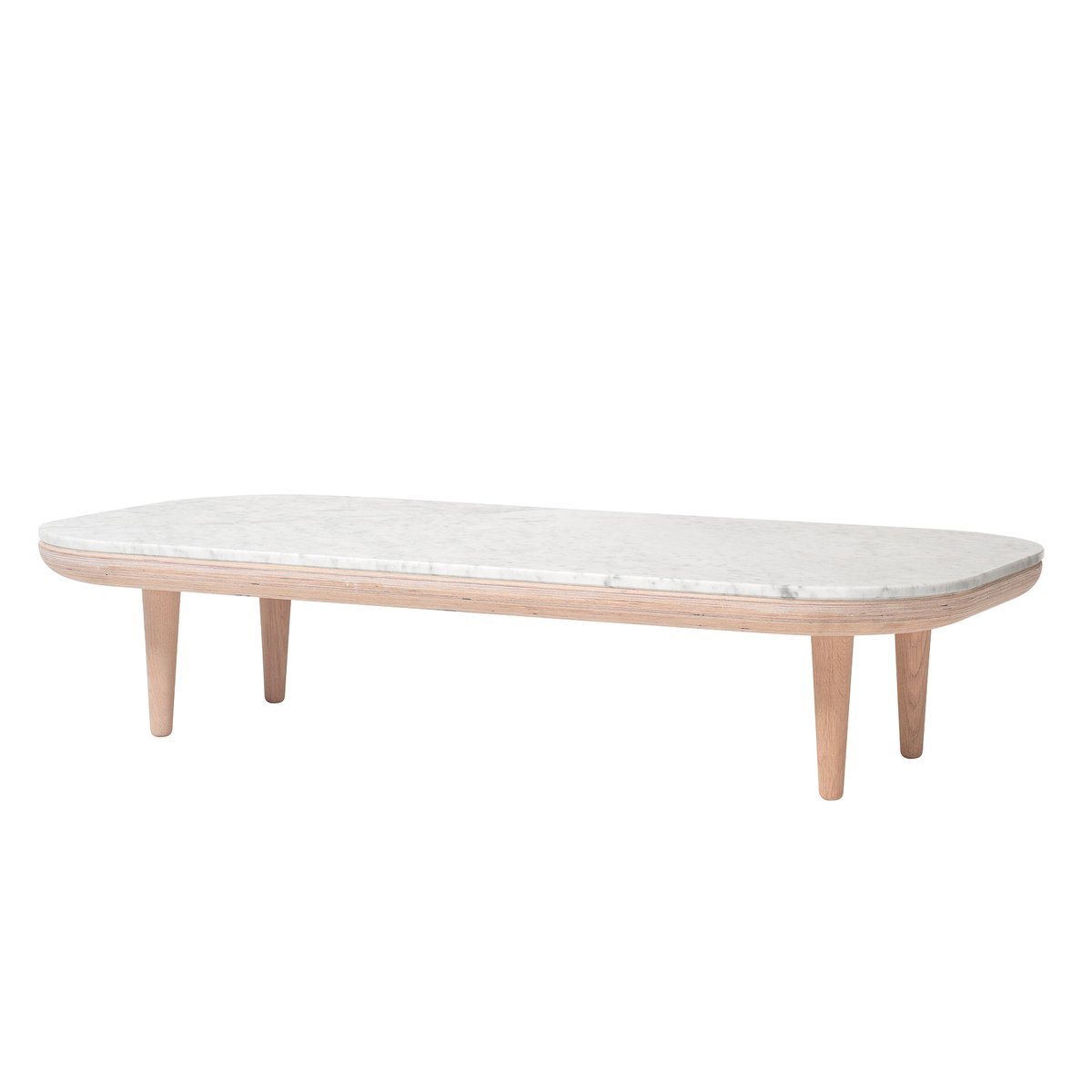&Tradition Fly bord SC5 ljus oljad ek + vit marmor | Skandinavisk Design | Soffbord | Beige