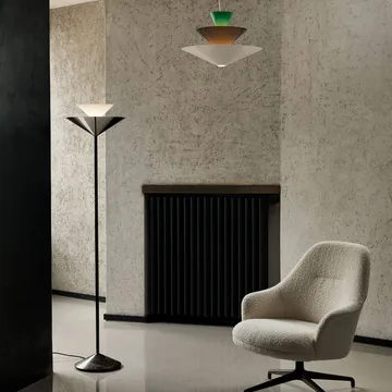 Gio LN 28 golvlampa - Mörk krom, marmo - &Tradition