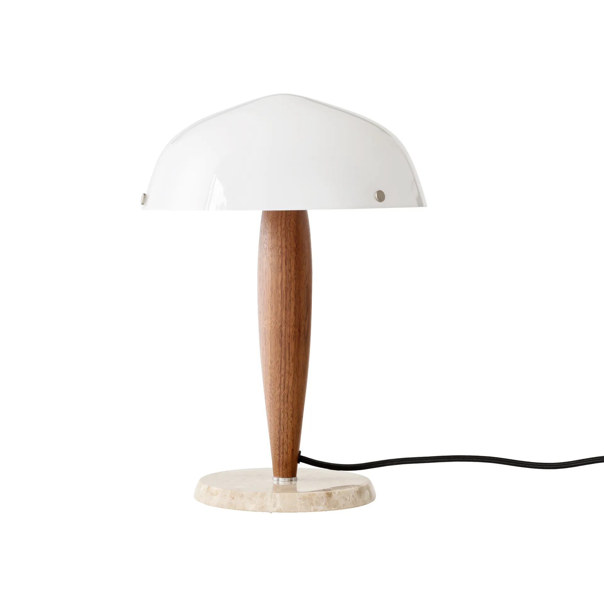 Herman SHY3 bordslampa, walnut & cream marble, textilsladd &Tradition