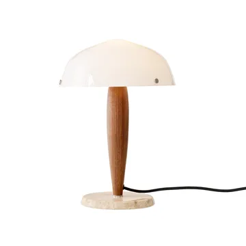 Herman SHY3 bordslampa - walnut & cream marble, textilsladd - &Tradition