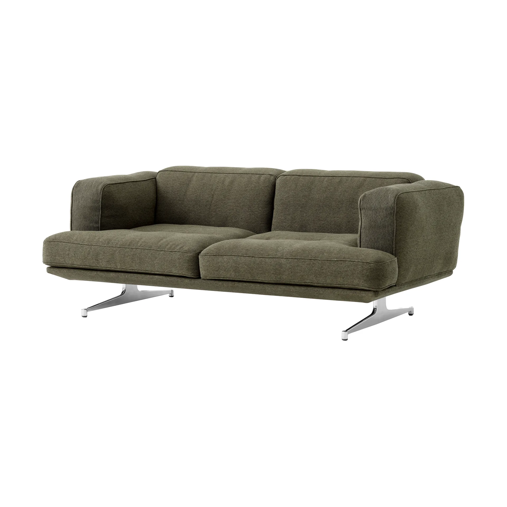 Inland AV22 soffa 2-sits, Clay 0014-polished aluminium &Tradition