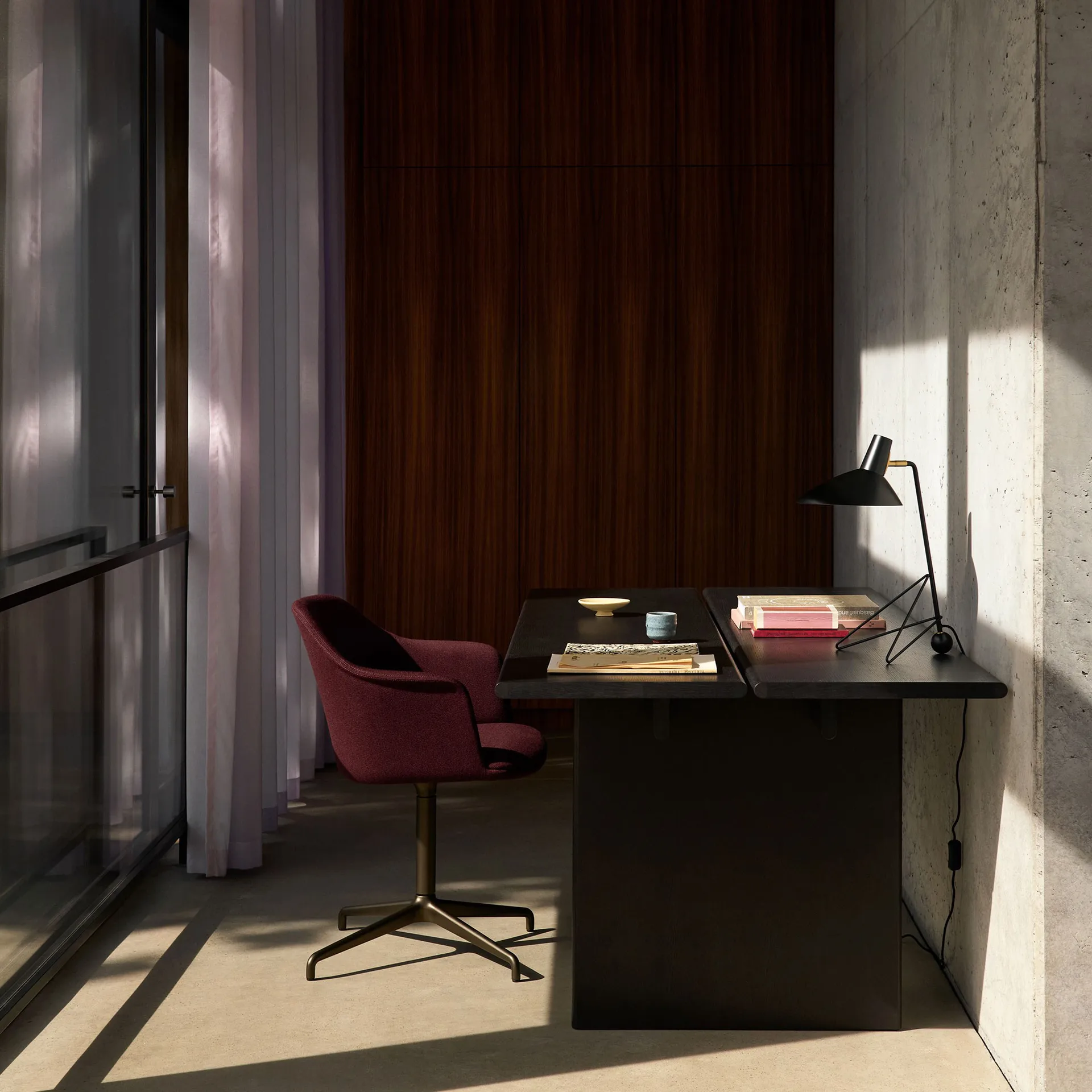 Ita OS1 matbord med kabelgömma 95x200 cm, Dark stained oak &Tradition