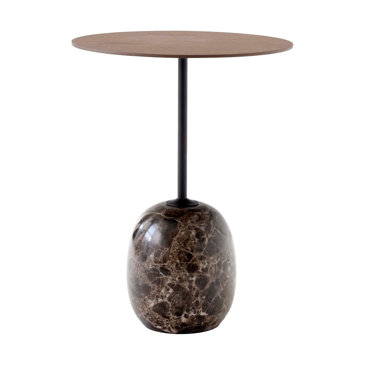&Tradition Lato bord LN8 Lacquered walnut-Emperador marble
