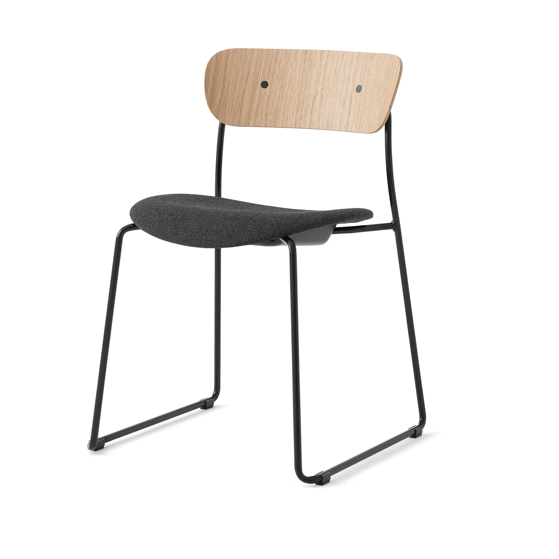 Pavilion AV52 stol klädd sits, Black-Re-wool 0198 &Tradition