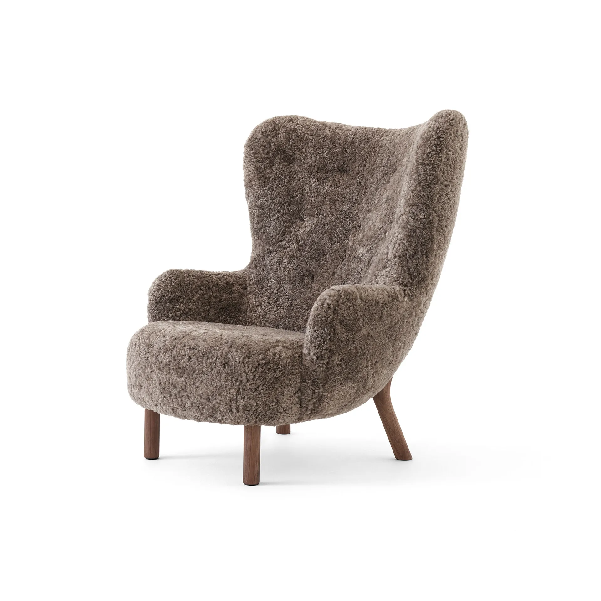 Petra VB3 High fåtölj, Oljad valnöt-Sheepskin Sahara &Tradition