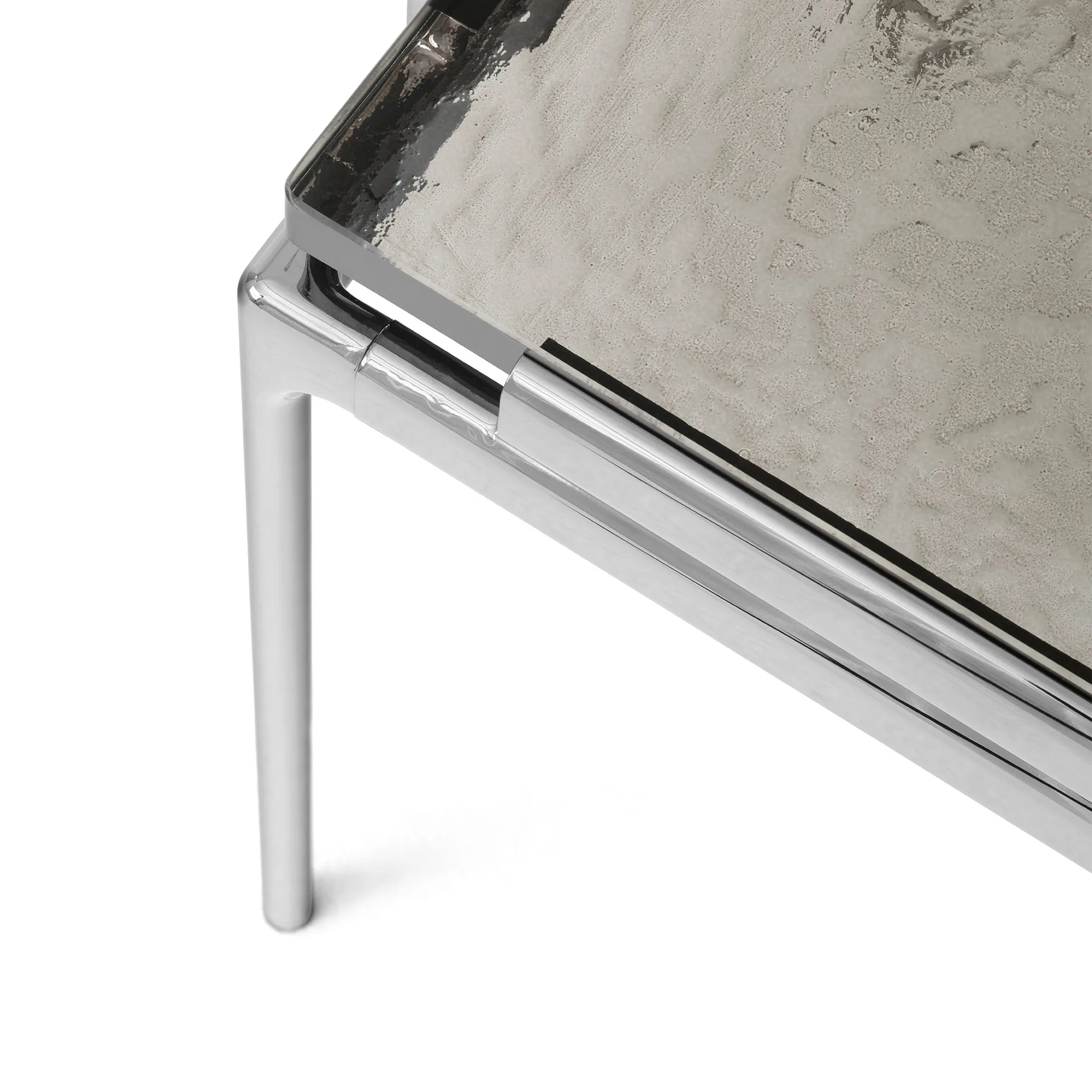 Sett LN11 sidobord, Smoked cast glass-dark chrome &Tradition