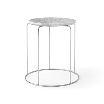Wire Stool VP11 toppskiva Ø38 cm - Marble Bianco Carrara - &Tradition