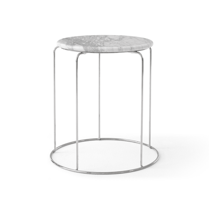 Wire Stool VP11 toppskiva Ø38 cm, Marble Bianco Carrara &Tradition