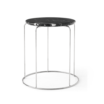 Wire Stool VP11 toppskiva Ø38 cm - Marble Nero Marquina - &Tradition