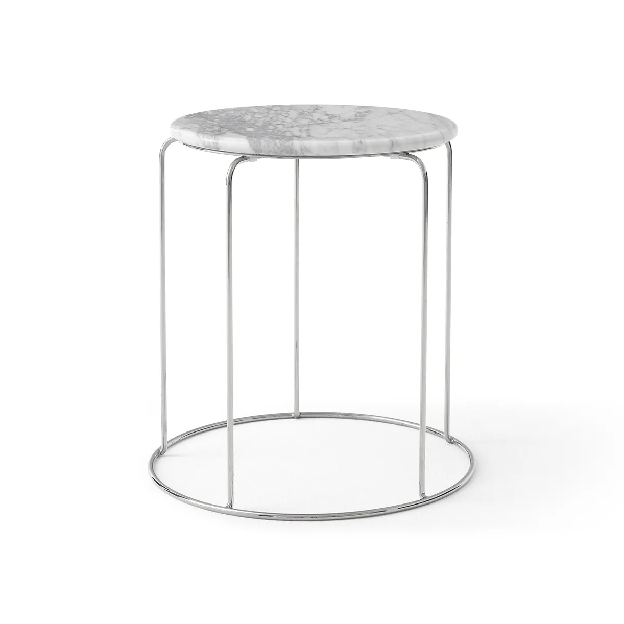 Wire Stool VP11 toppskiva Ø38 cm, Marmor Bianco Carrara &Tradition