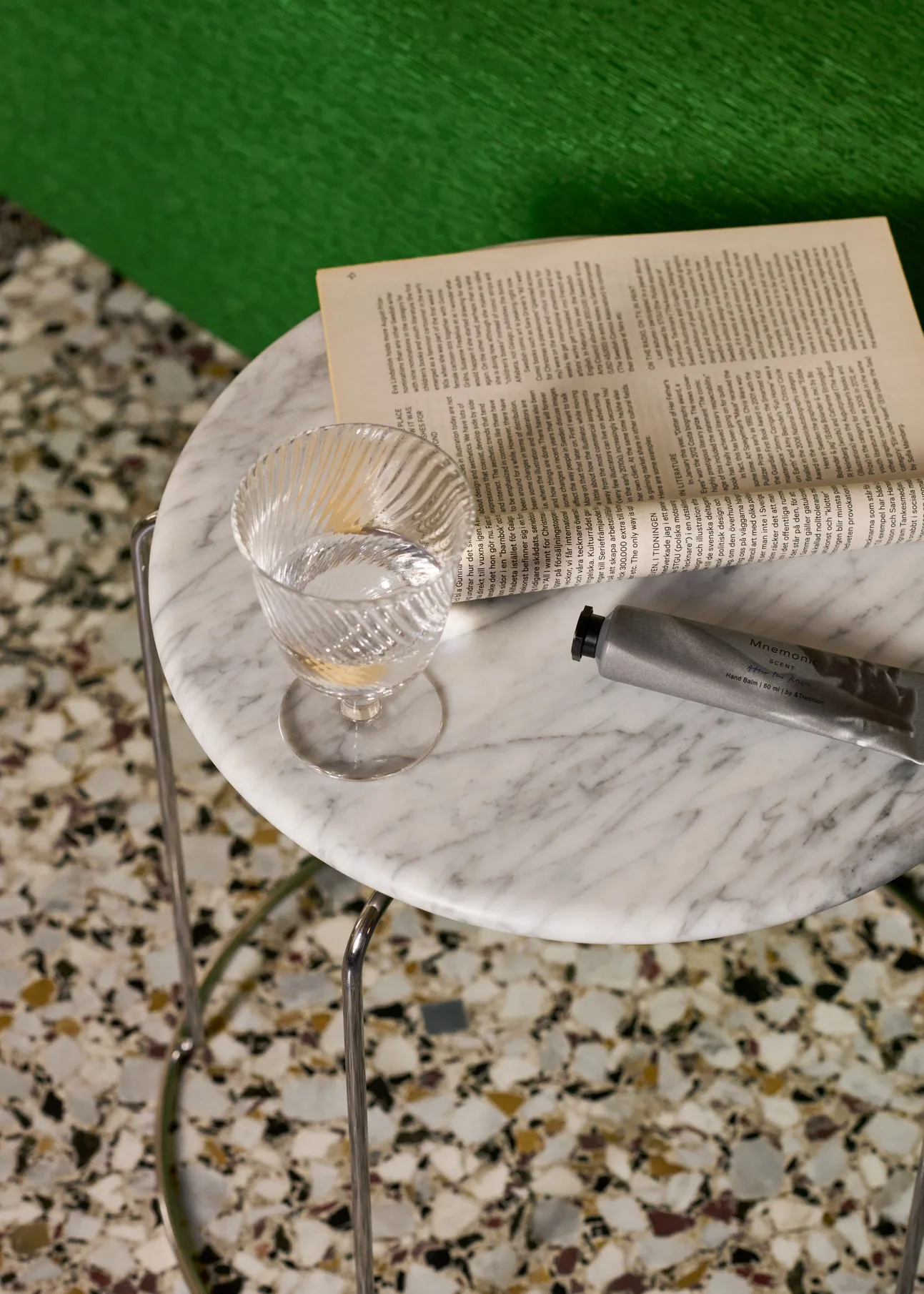 Wire Stool VP11 toppskiva Ø38 cm, Marmor Bianco Carrara &Tradition