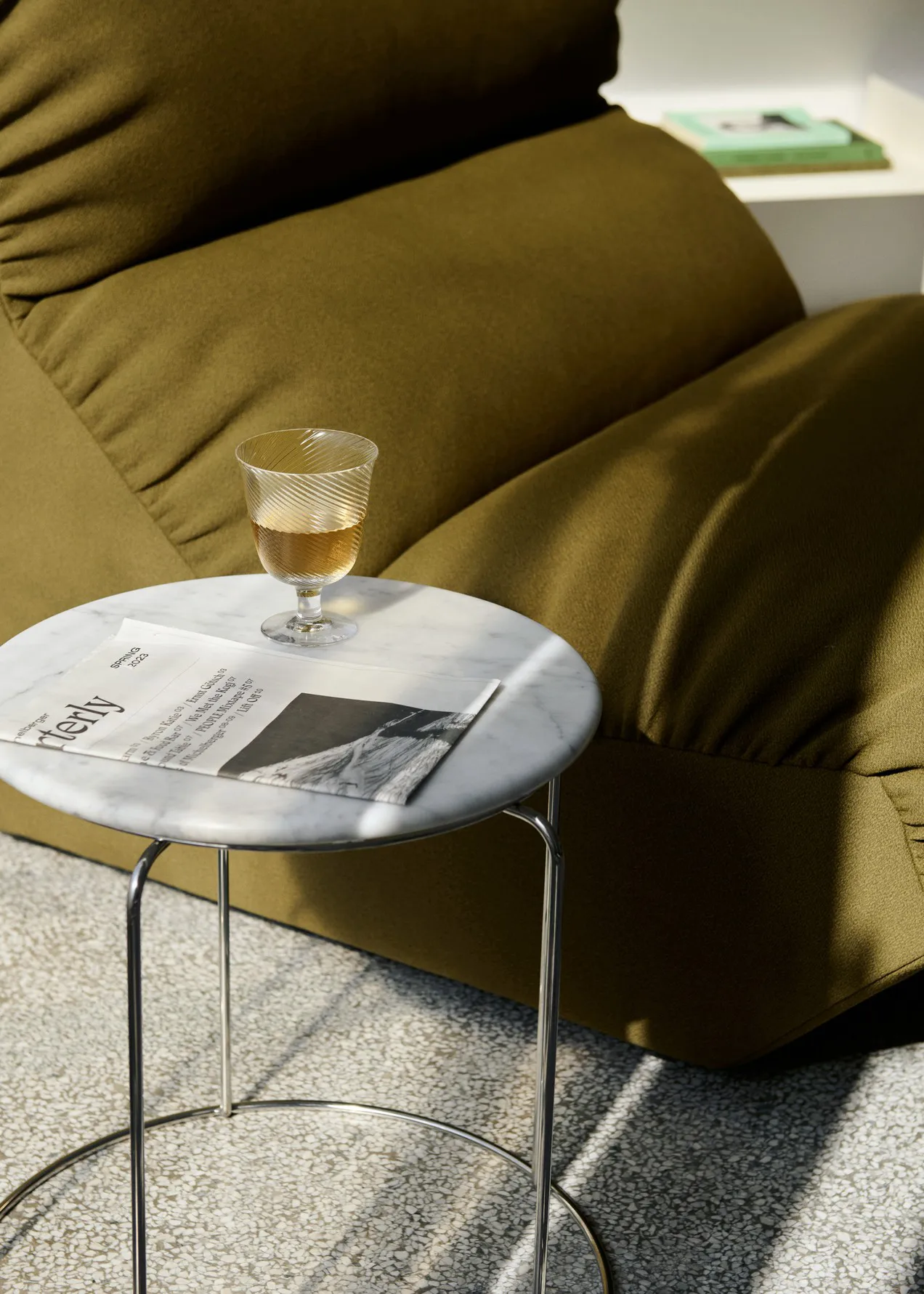 Wire Stool VP11 toppskiva Ø38 cm, Marmor Bianco Carrara &Tradition