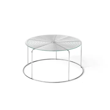 WIre VP17 soffbord - Rostfritt stål-glas, Ø74x36 cm - &Tradition