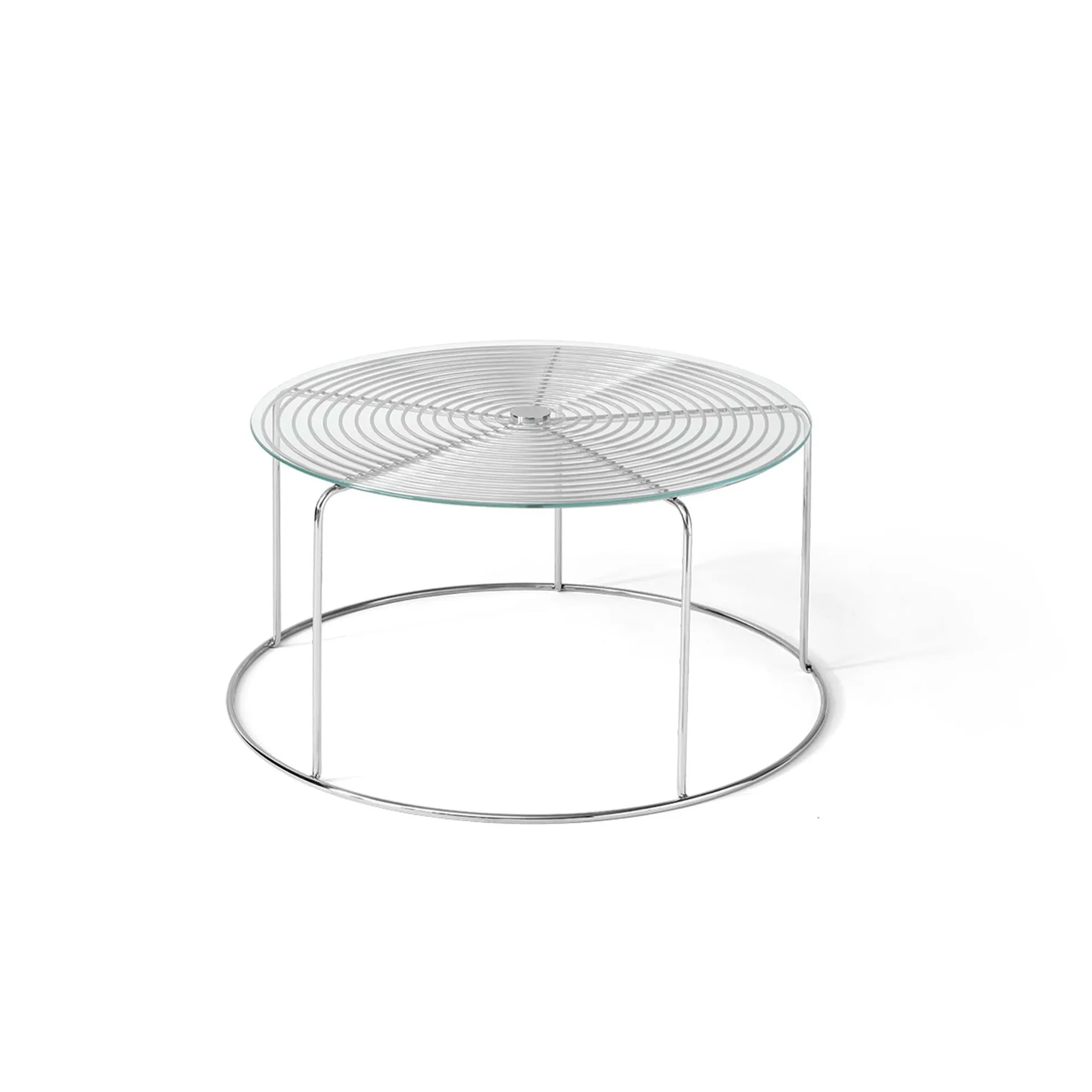 WIre VP17 soffbord, Rostfritt stål-glas, Ø74x36 cm &Tradition WIre VP17 soffbord, Rostfritt stål-glas, Ø74x36 cm &Tradition