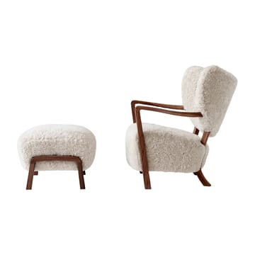 Wulff Lounge Chair ATD2 fåtölj inkl. pouf ATD3 - Oljad valnöt-Moonlight - &Tradition