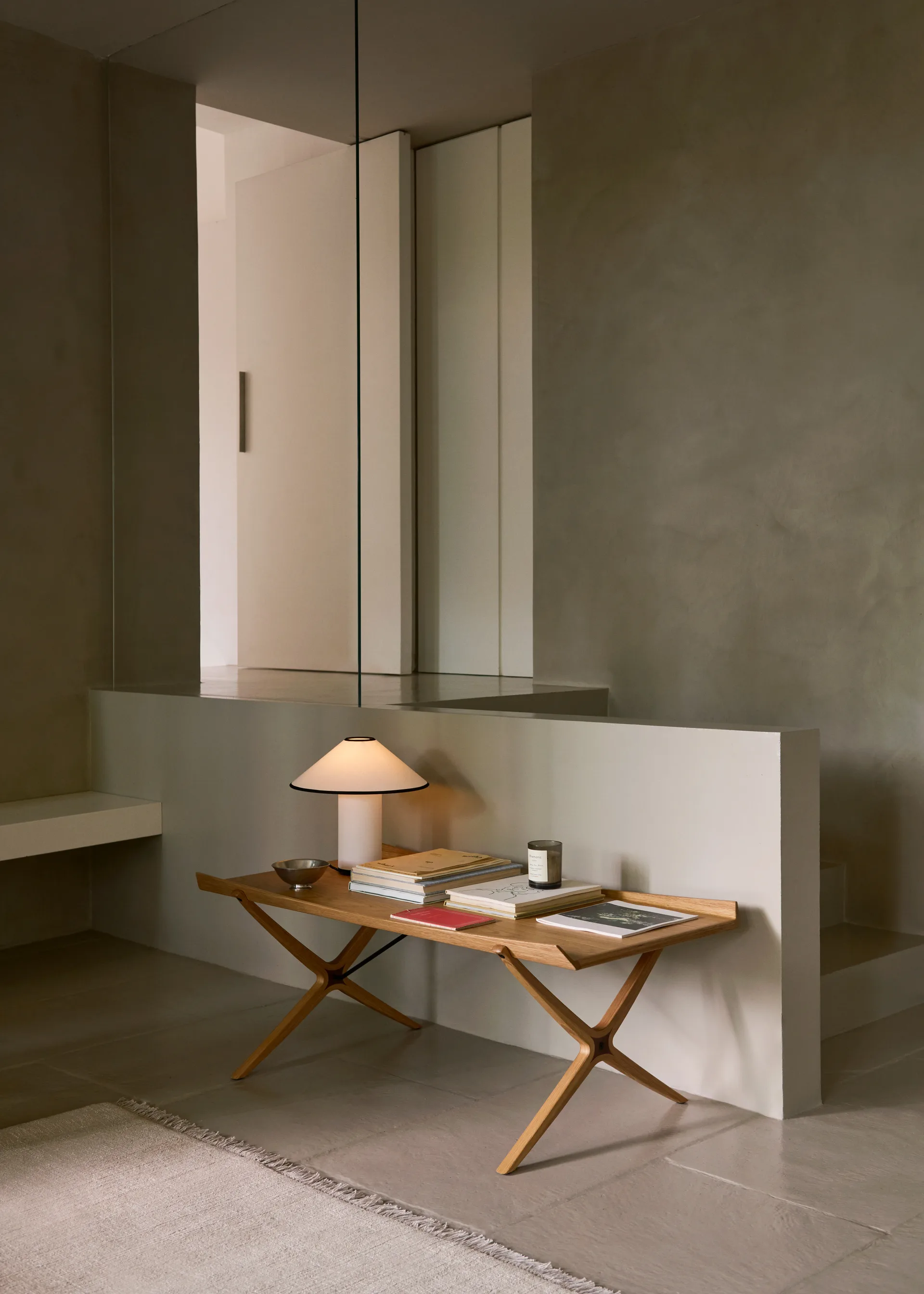 X HM13 soffbord 61x120 cm, Lacquered oak-walnut inserts &Tradition