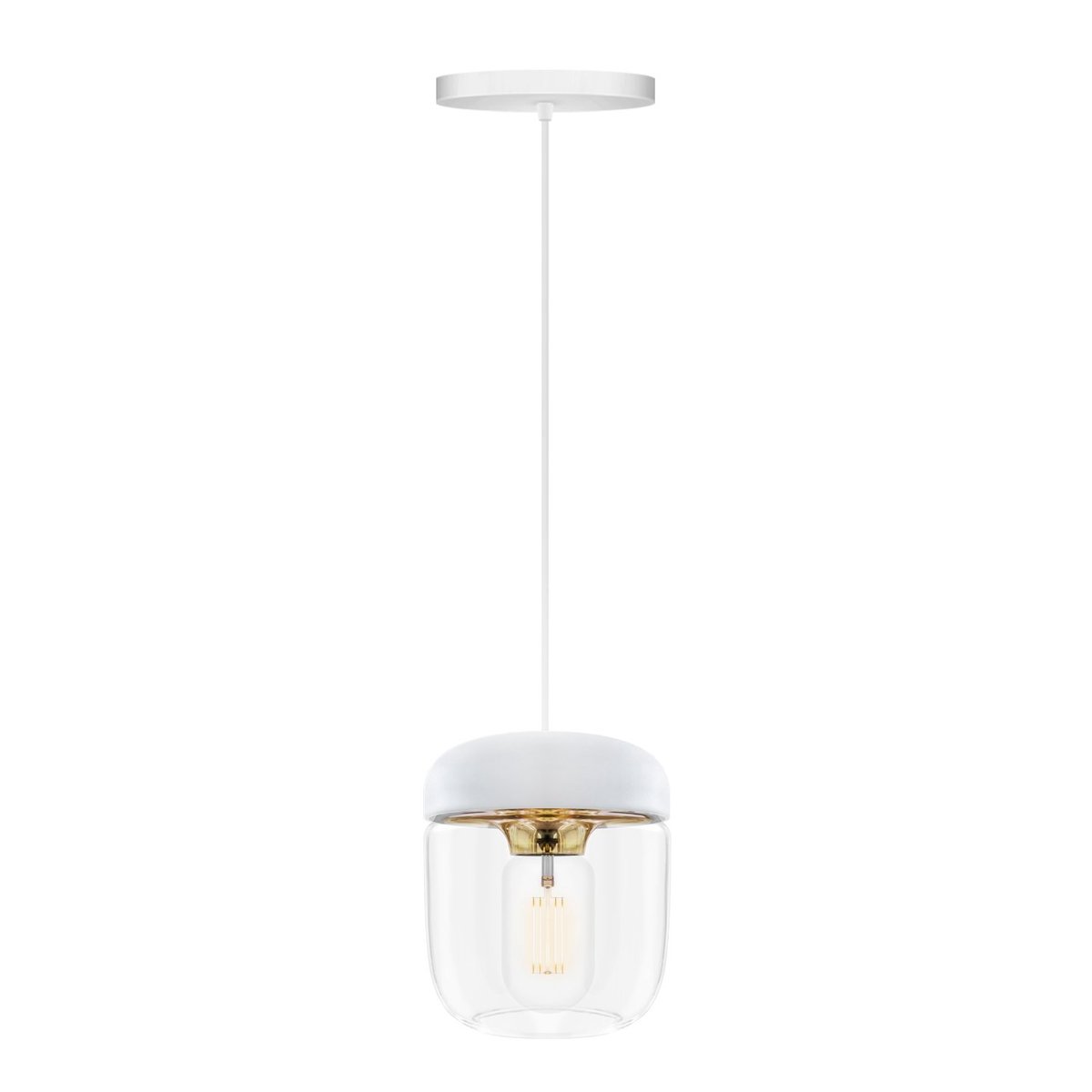 Umage Acorn lampskärm vit polerad mässing | Skandinavisk Design | Lampskärmar | Vit