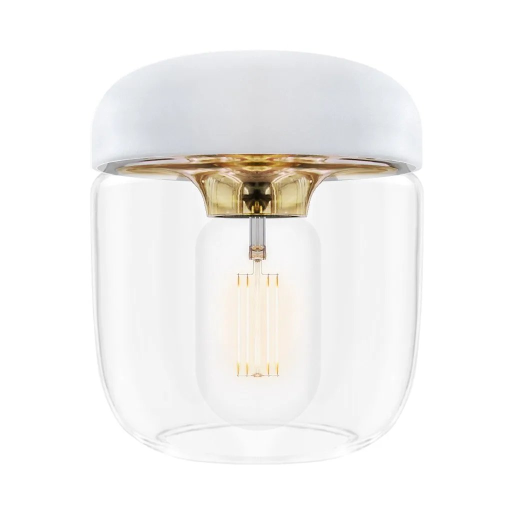 Acorn lampskärm vit, polerad mässing Umage