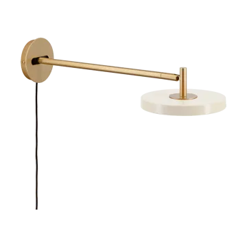 Asteria Wall vägglampa - Long, Pearl white-brass - Umage