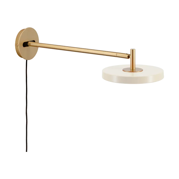 Asteria Wall vägglampa - Long, Pearl white-brass - Umage