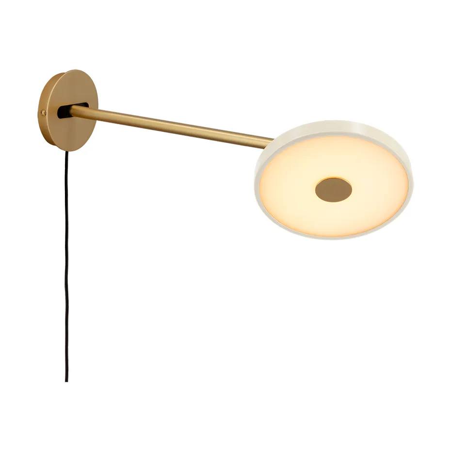 Asteria Wall vägglampa, Long, Pearl white-brass Umage