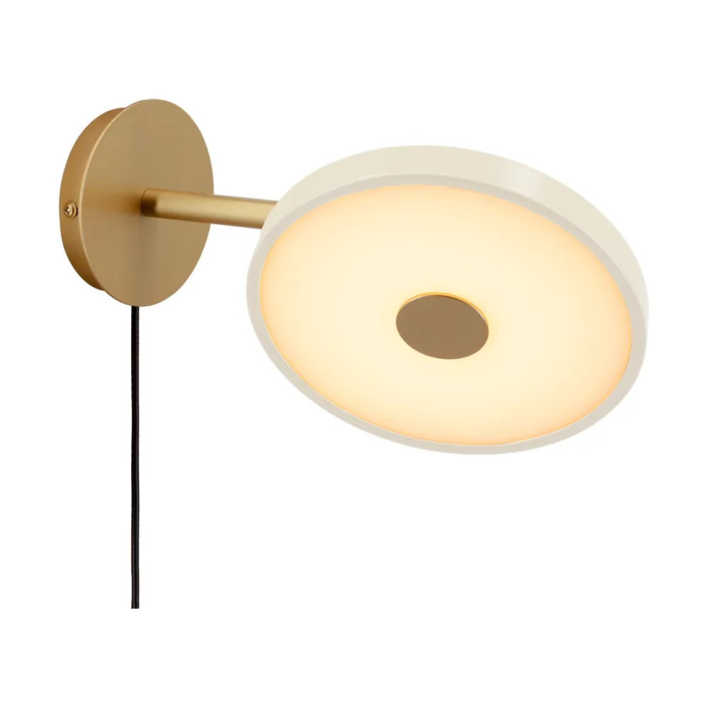 Asteria Wall vägglampa, Short, Pearl white-brass Umage