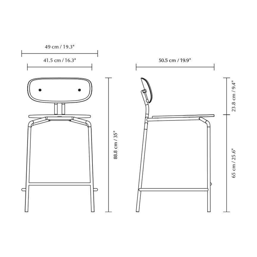 Curious barstol 65 cm, Oak-black Umage