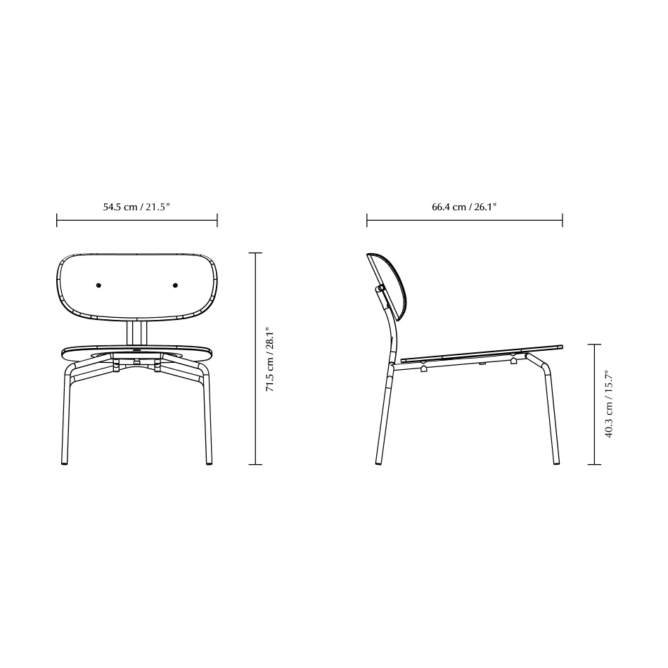 Curious loungefåtölj, Oak-black Umage