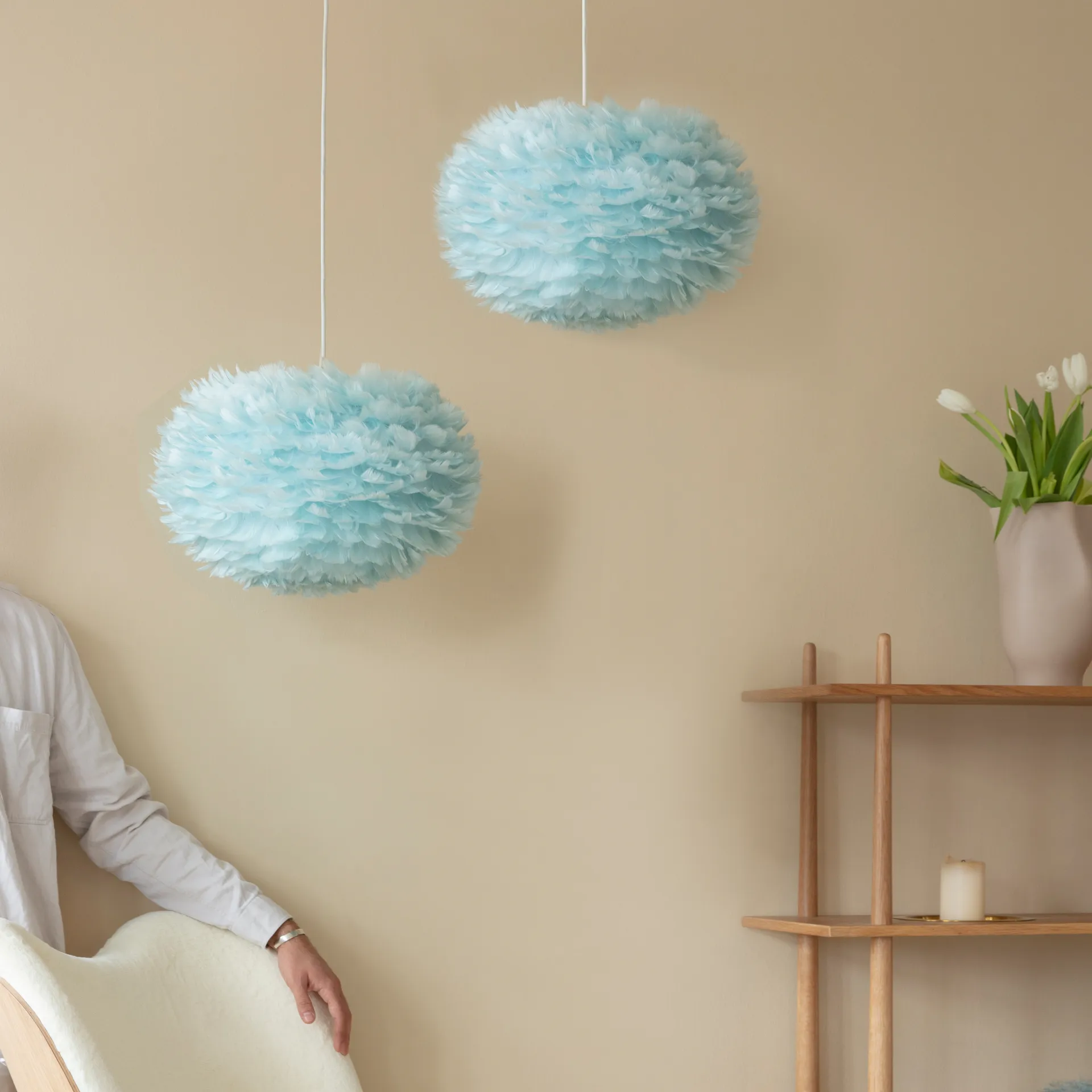 Eos lampa ljusblå, Medium Ø45 cm Umage