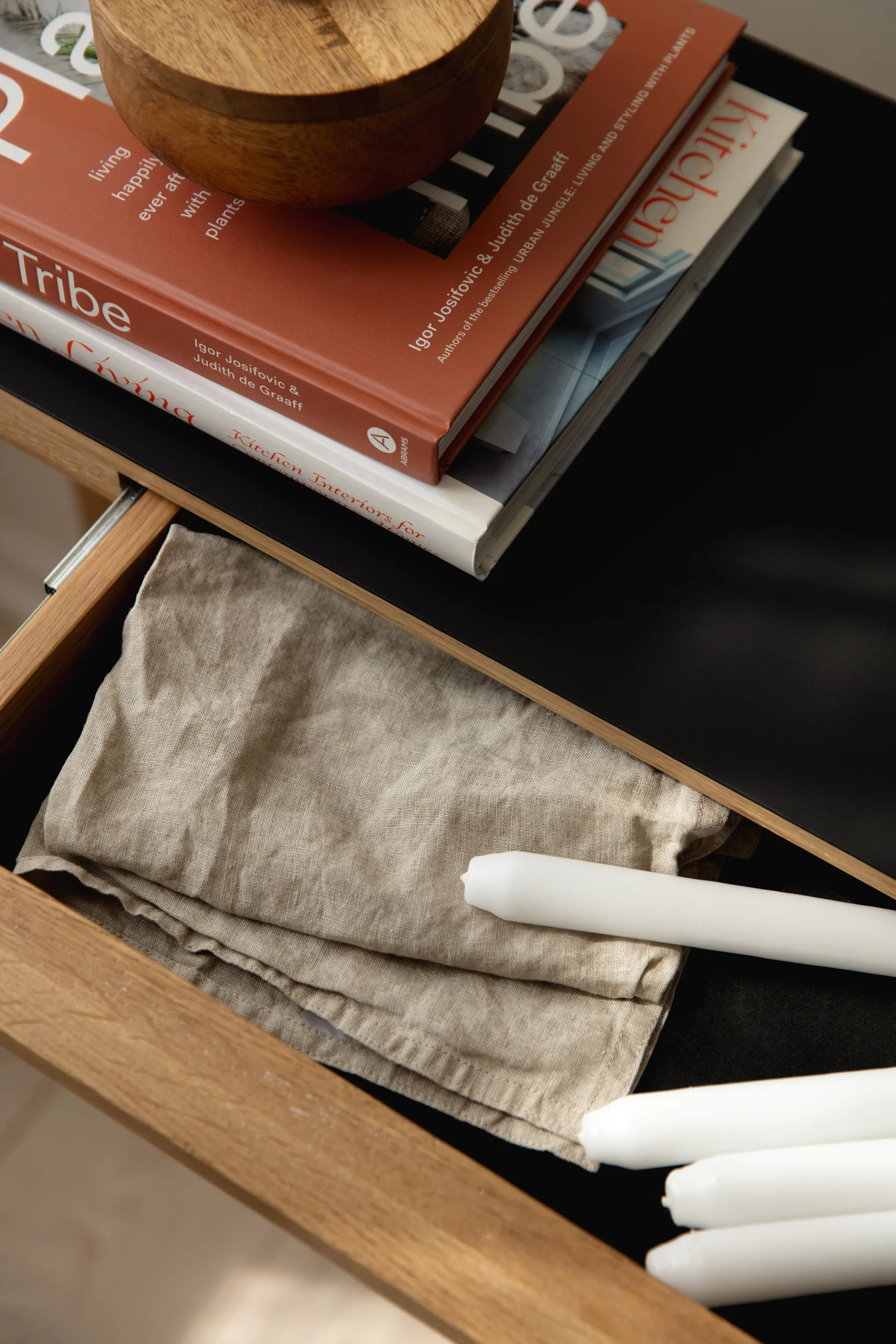 Heart'n'Soul konsolbord 120 cm, Oak-obsidian black Umage