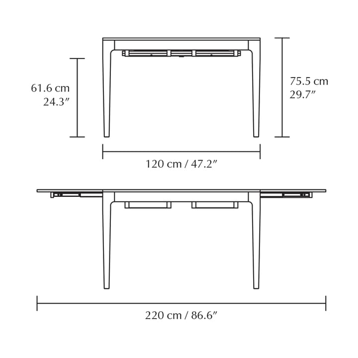 Heart'n'Soul matbord 90x120 cm, Black oak Umage