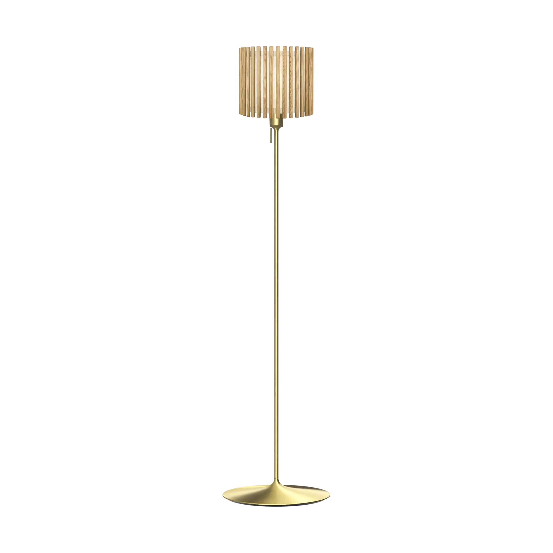 Komorebi golvlampa medium, Circle oak-Borstad mässing Umage