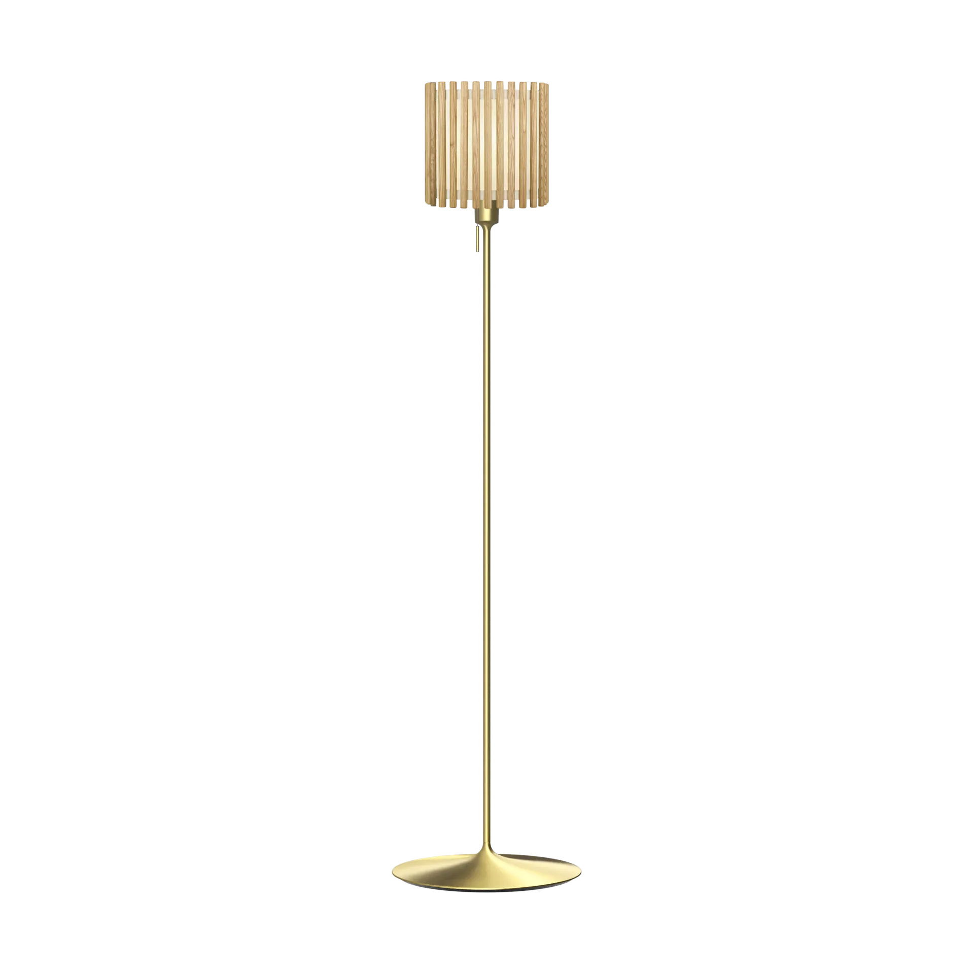 Komorebi golvlampa medium, Square oak-Borstad mässing Umage