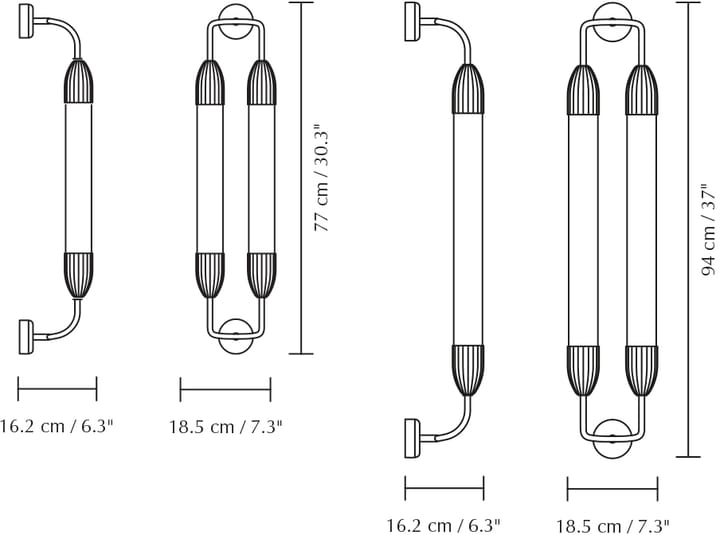 Lemon Squeeze Wall long vägglampa, Double plated brass Umage