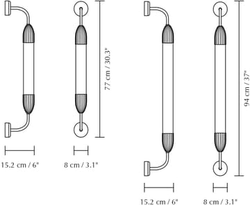 Lemon Squeeze Wall long vägglampa - Single polished steel - Umage