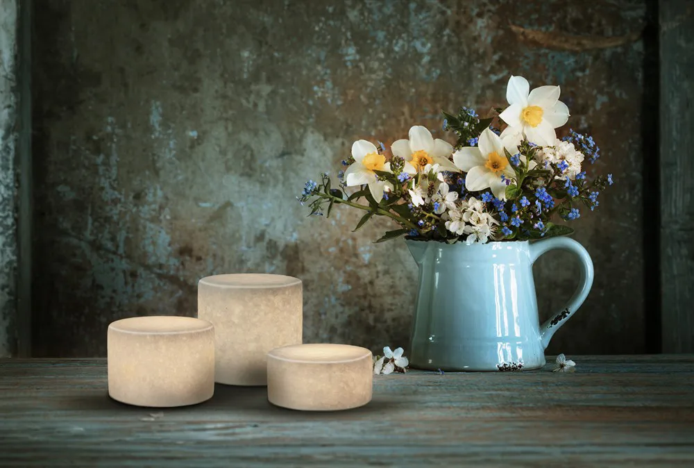 Marble bordsljus, Vit silk matt, Ø8x4 cm Unison