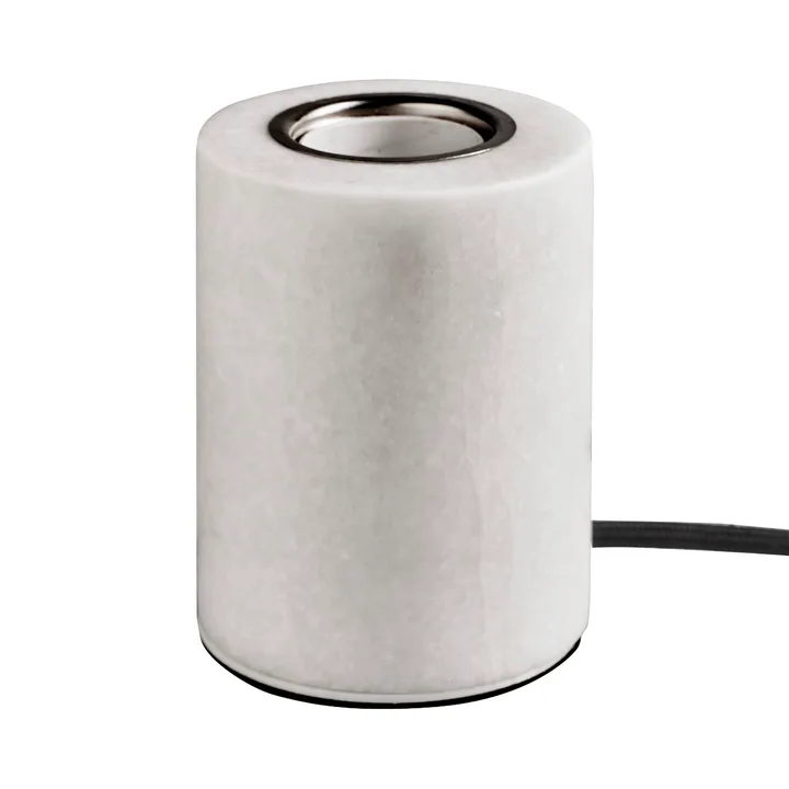 Marble lampfot - Vit silk matt, Ø8x10,5 cm - Unison