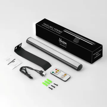 Tavelbelysning uppladdningsbar - Svart, Ø4x32 cm - Unison