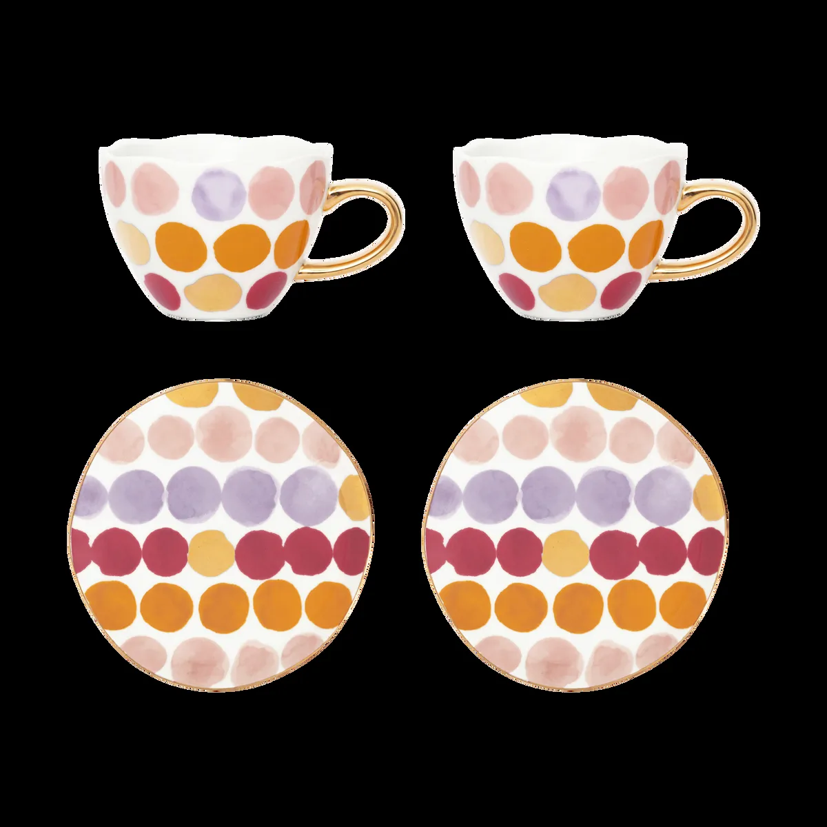 URBAN NATURE CULTURE Good Morning Cappuccinokopp med fat 4 delar Prickig