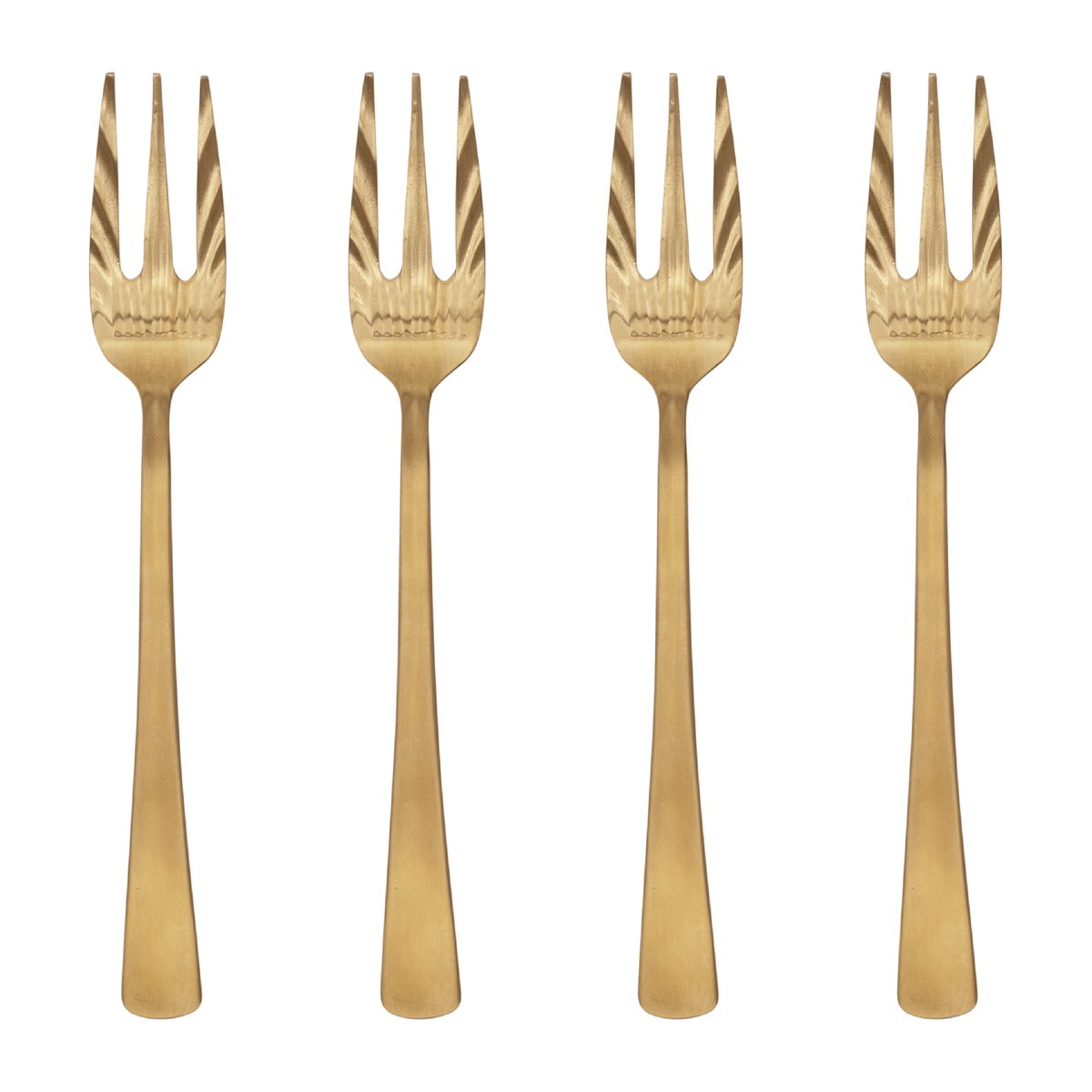 URBAN NATURE CULTURE UNC gaffel 4-pack Gold | Skandinavisk Design | Dessertbestick | Guldfärgad