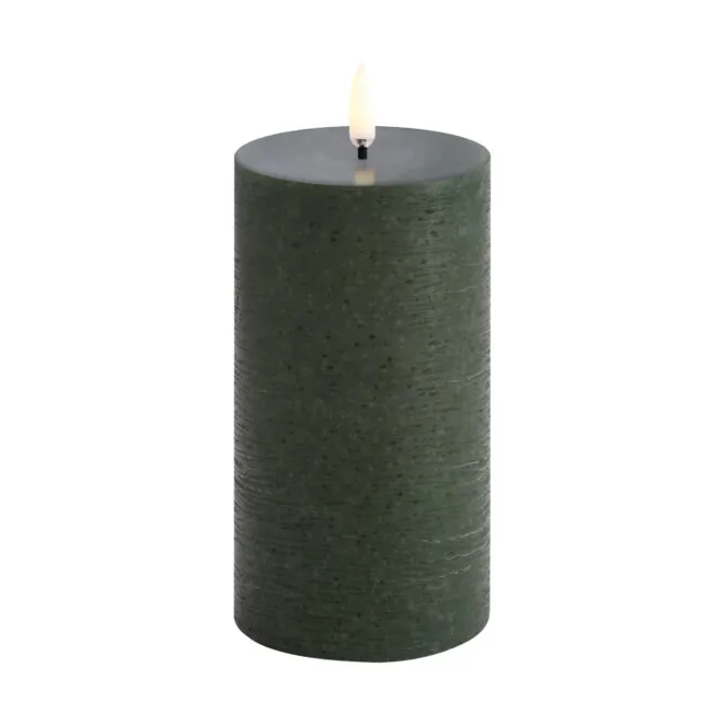 LED Blockljus Ø7,8x15 cm Rustik - Olivgrön - Uyuni Lighting