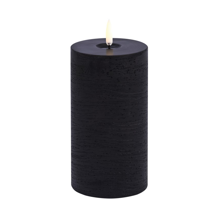 Uyuni Lighting Uyuni LED Blockljus melted Svart rustic, 7,8x15 cm