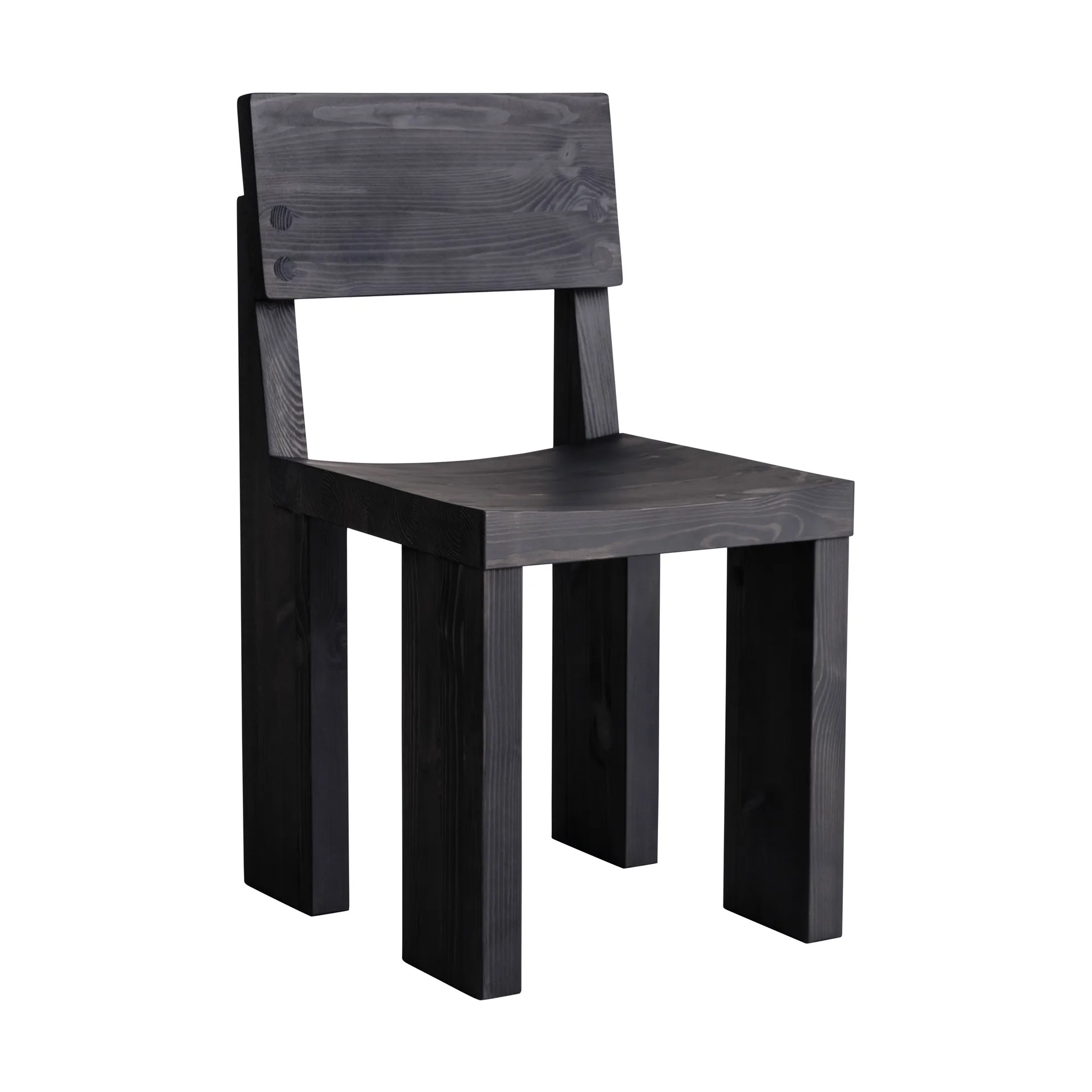 001 Dining Chair stol, Svartbetsad furu Vaarnii
