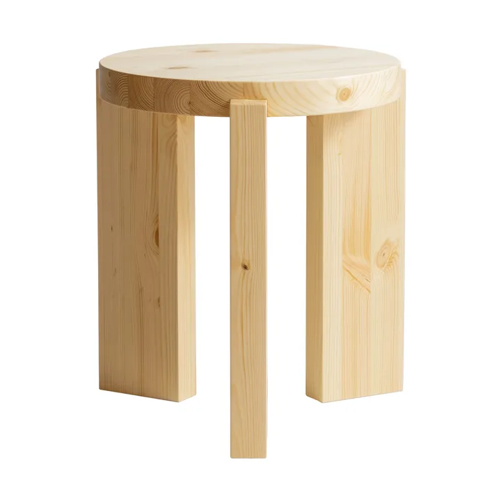 001 Stool pall - Matt oljevaxad furu, Ø40x44 cm - Vaarnii