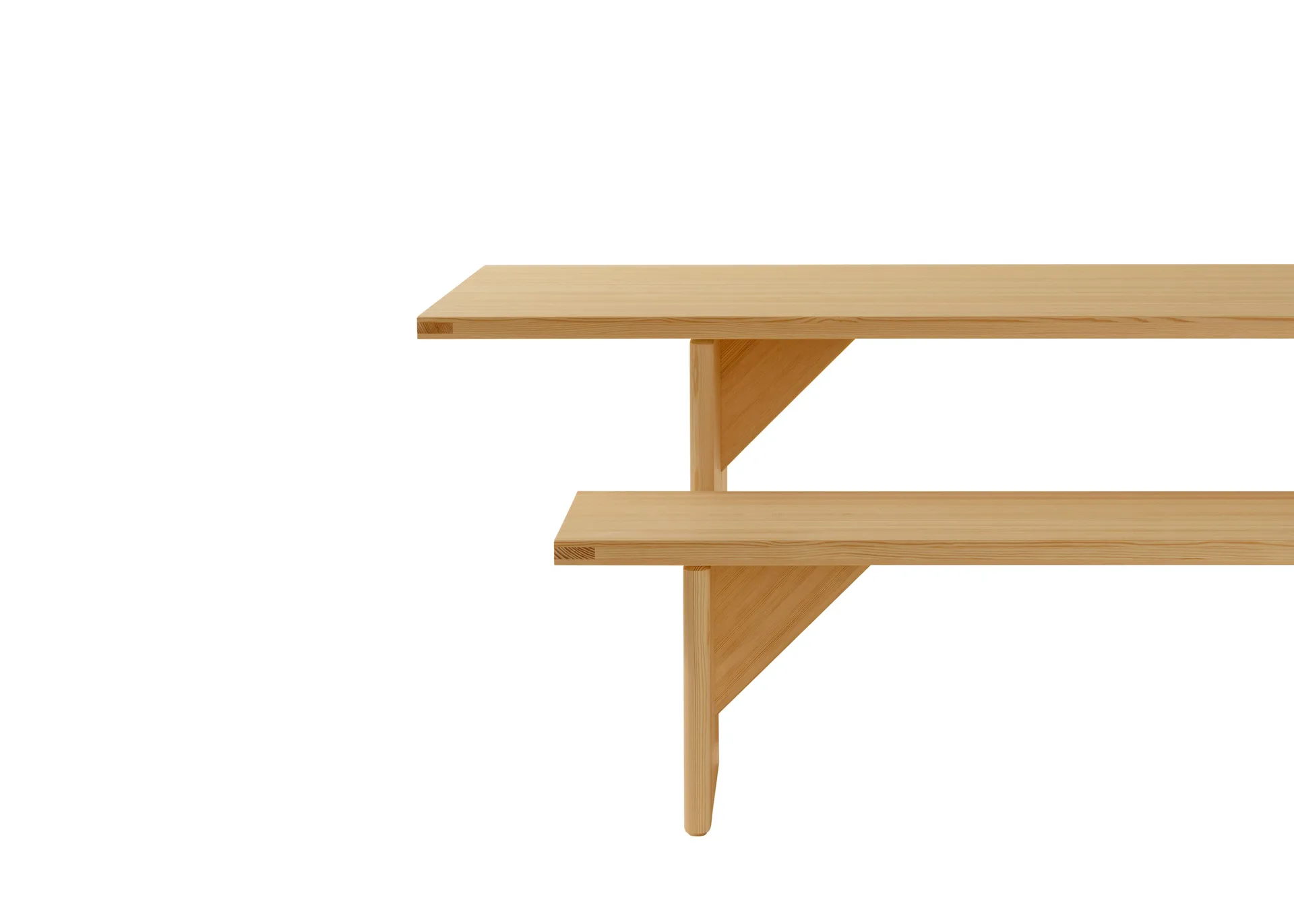012 Kolmio Dining Table bord, Matt oljevaxad furu, 227x95x72 cm Vaarnii