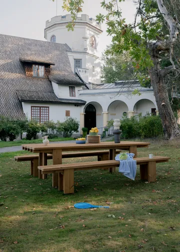 013 Osa Outdoor Bench bänk - Värmebehandlad furu, 182x37x49 cm - Vaarnii